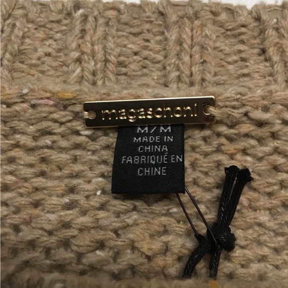 Magaschoni Tan and Black Patterned sweater - Picture 3 of 15